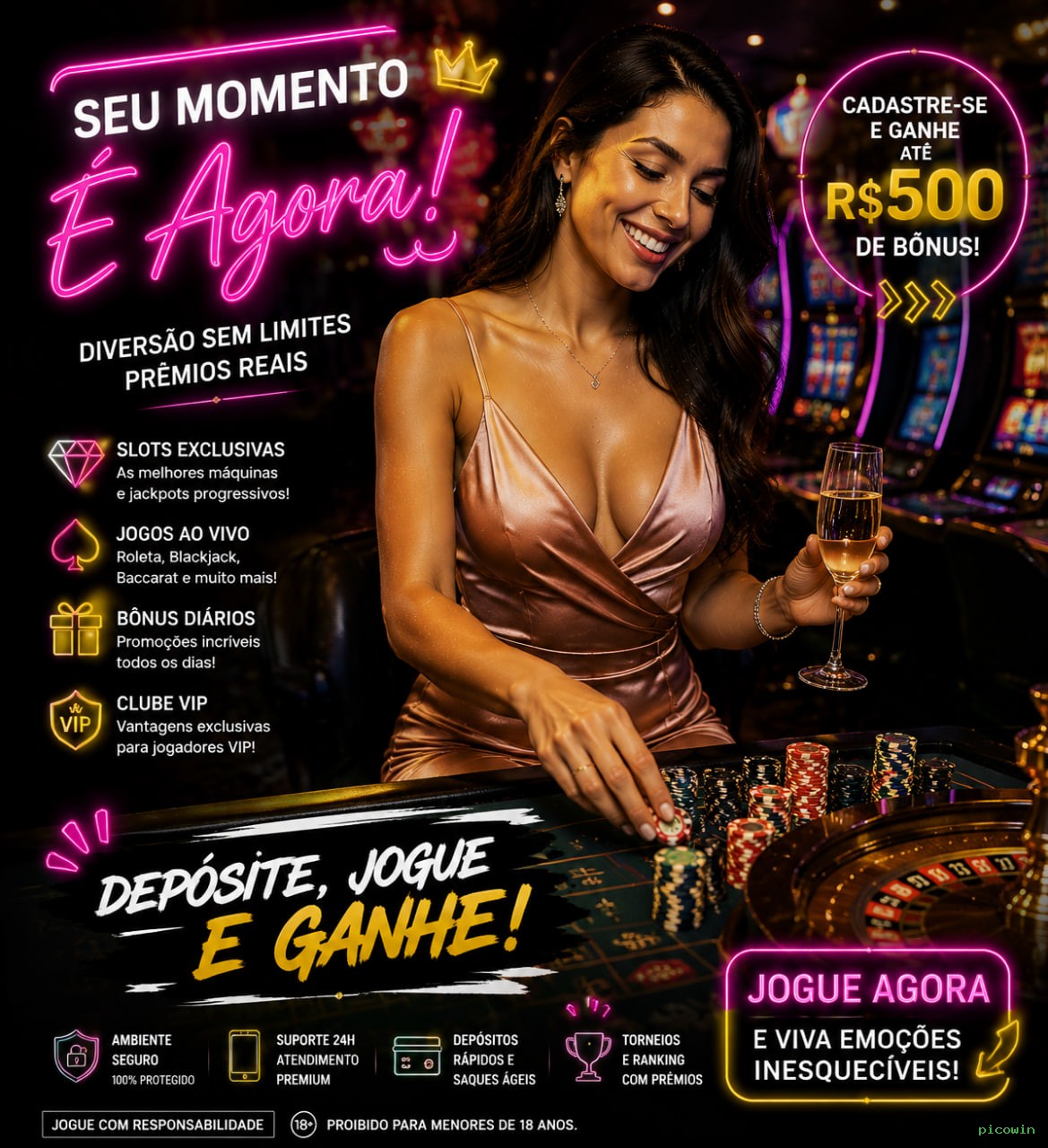 Conta picowin sincronizada site e app